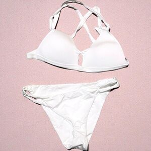 Voda Swim White Bikini Swimsuit Size L/M